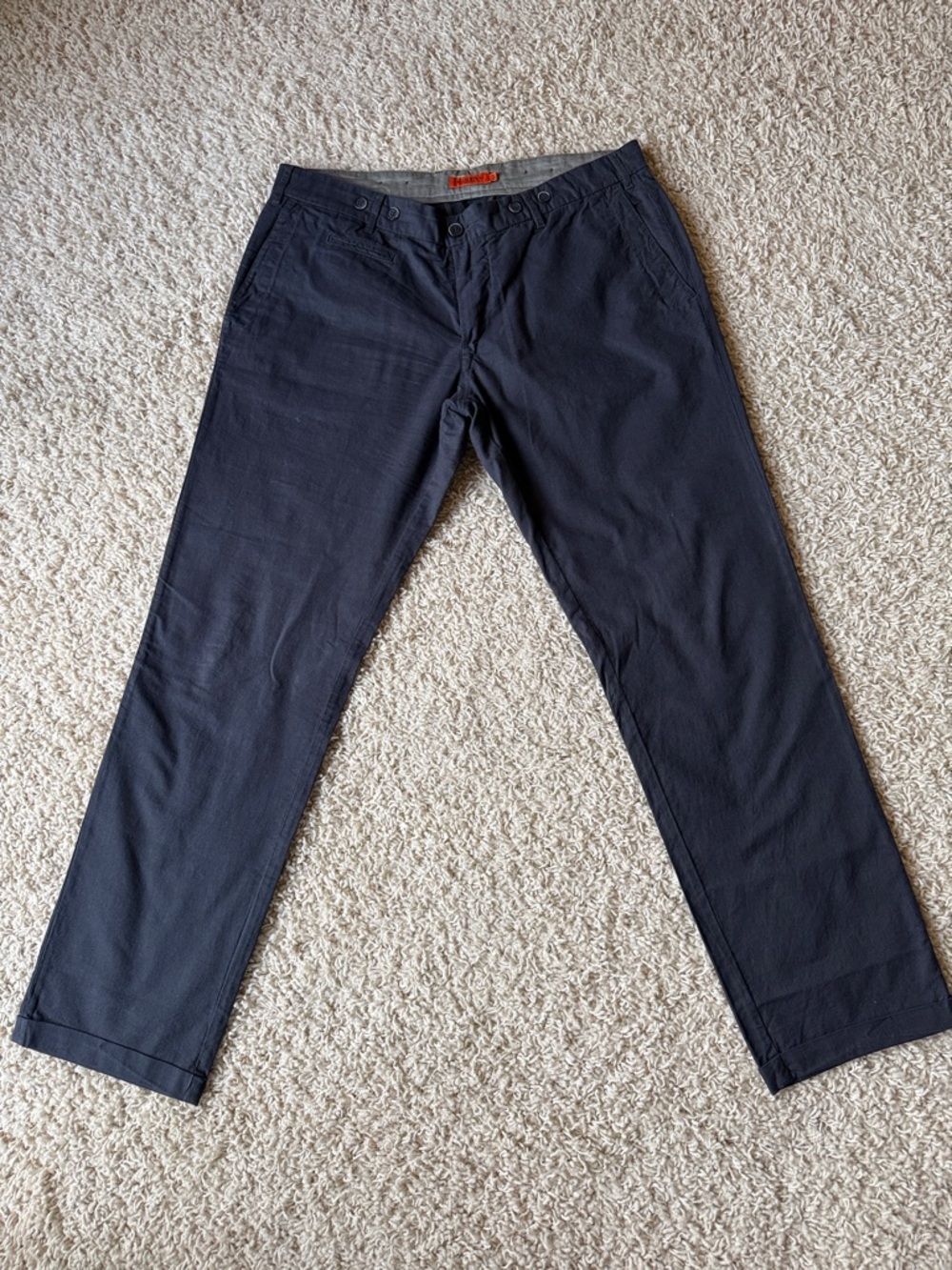 Barena Navy Cotton Chinos
